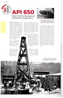 Page from Connections magazine with historic oil industry images