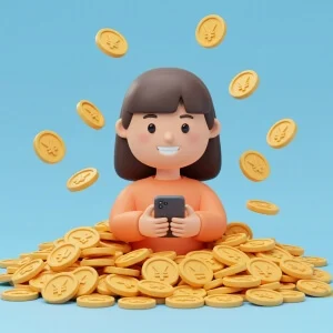 여자가 돈을 돌려받는 모습