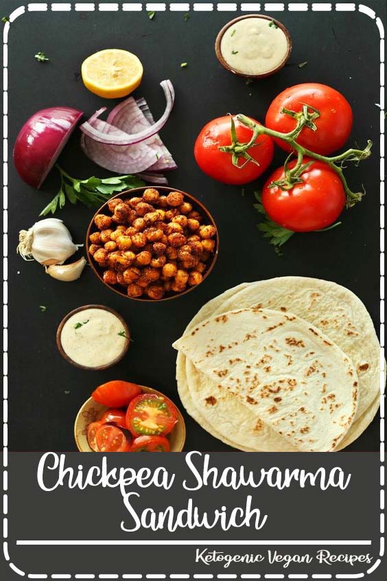 30-minute HEALTHY Chickpea Shawarma Wraps with a simple Garlic Dill Sauce! An easy, weeknight #vegan #plantbased meal! #healthy #recipe #mediterranean #minimalistbaker