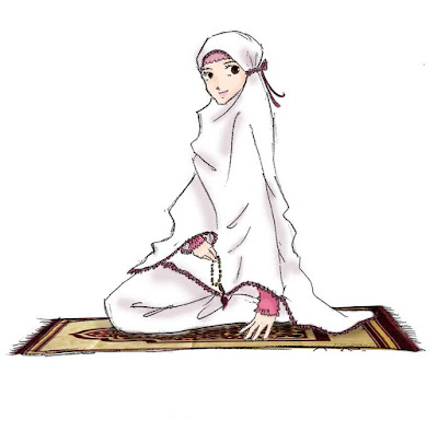 Gambar Kartun Muslimah Sholat