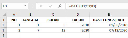 Cara Menggunakan Rumus Fungsi DATE di Microsoft Excel dan Contohnya