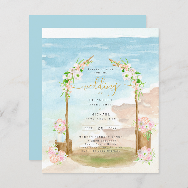 destination beach wedding invitation