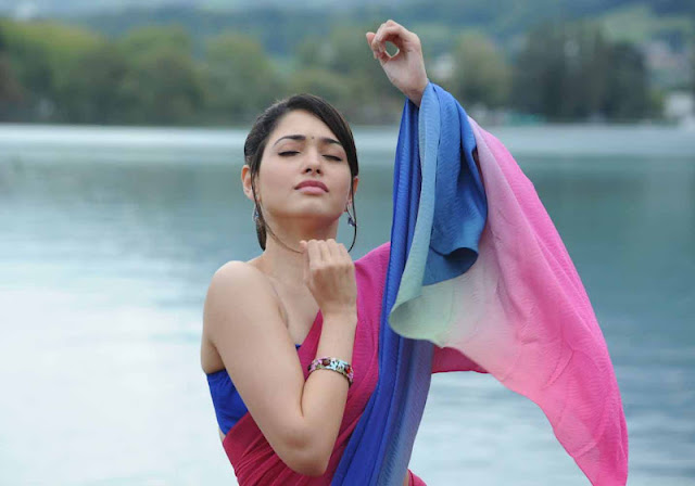 Tamanna Gorgeous Looking In Pink Saree