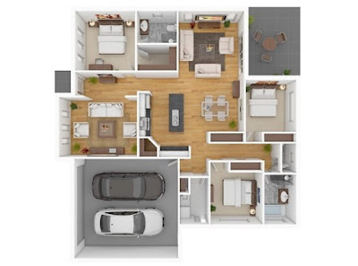 rumah minimalis 1 lantai 3 kamar tidur dilengkapi garasi