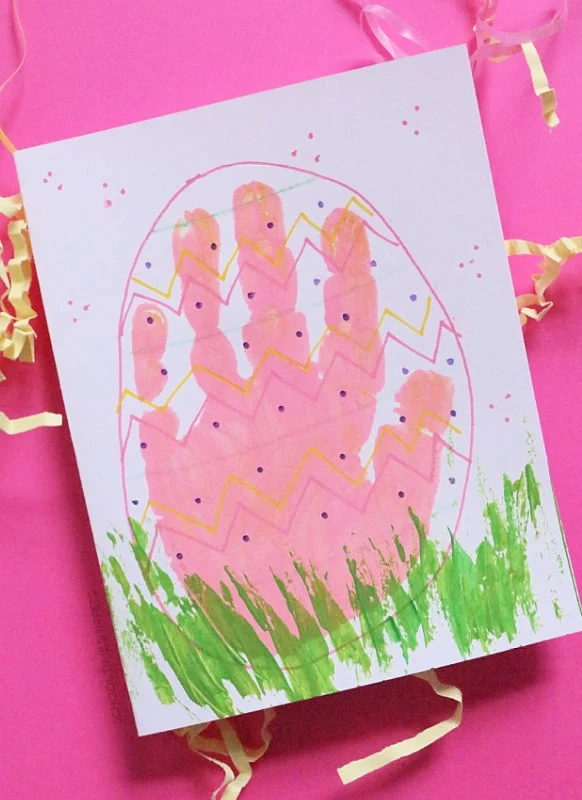 EASTER EGG HANDPRINT EASTER CARDS