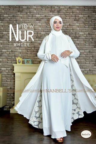 Dress cantik mewah warna putih bersih ga musiman Nur Nanbels
