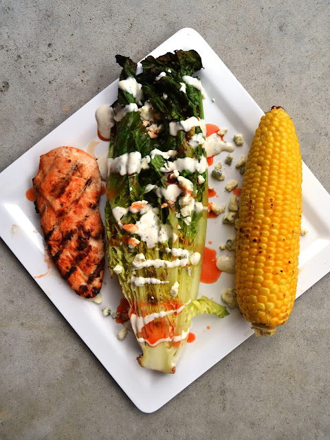 Grilled Romaine Buffalo Chicken Salad