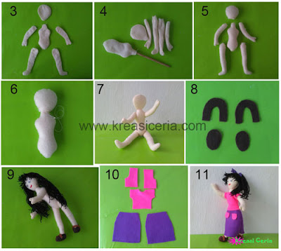 Tutorial boneka barbie dari kain flanel