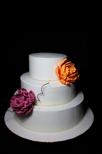 Autumn Peonies on Simple Three Tier Cake To see daily pictures recipes 