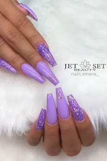 Purple Nail Designs with glitters