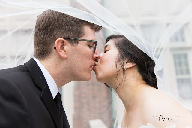 under the veil wedding photo at Grosse Point Academy