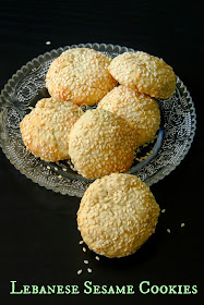 Lebanese crunchy sesame cookies, Lebanese sesame cookies ,eggless sesame cookies