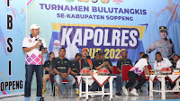 Semarak Hari Bhayangkara ke-77,Polres Soppeng Gelar Tournament Batminton Kapolres Cup 2023