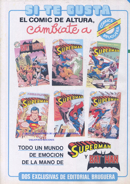 Publicidad Superman y Batman. Bruguera, 1979