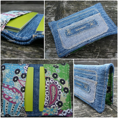 Recycled jeans business card case