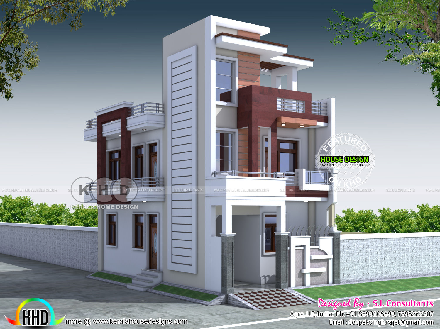 20x40 contemporary Indian  home  design Kerala home  design 