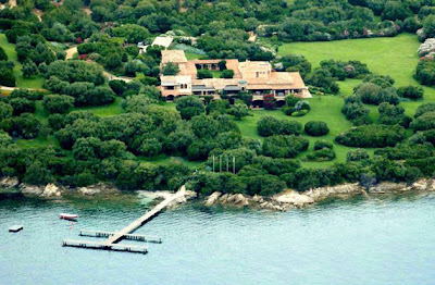 Photo of the magnificent villa "La Certosa" in Sardinia, owned by former prime minister of Italy Silvio Berlusconi