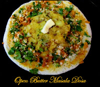 Open butter masala dosa