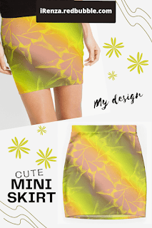 Colorful flower symmetric pattern Mini Skirt.
