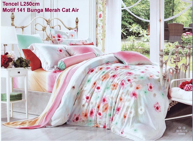 Sprei Motif  Bunga Merah Cat  Air  Pojok Sprei Jual Sprei 