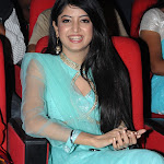 Poonam Kaur Awesome Cleavage Show In Blue Dress At Telugu Film 'Nagavalli' Audio Launch