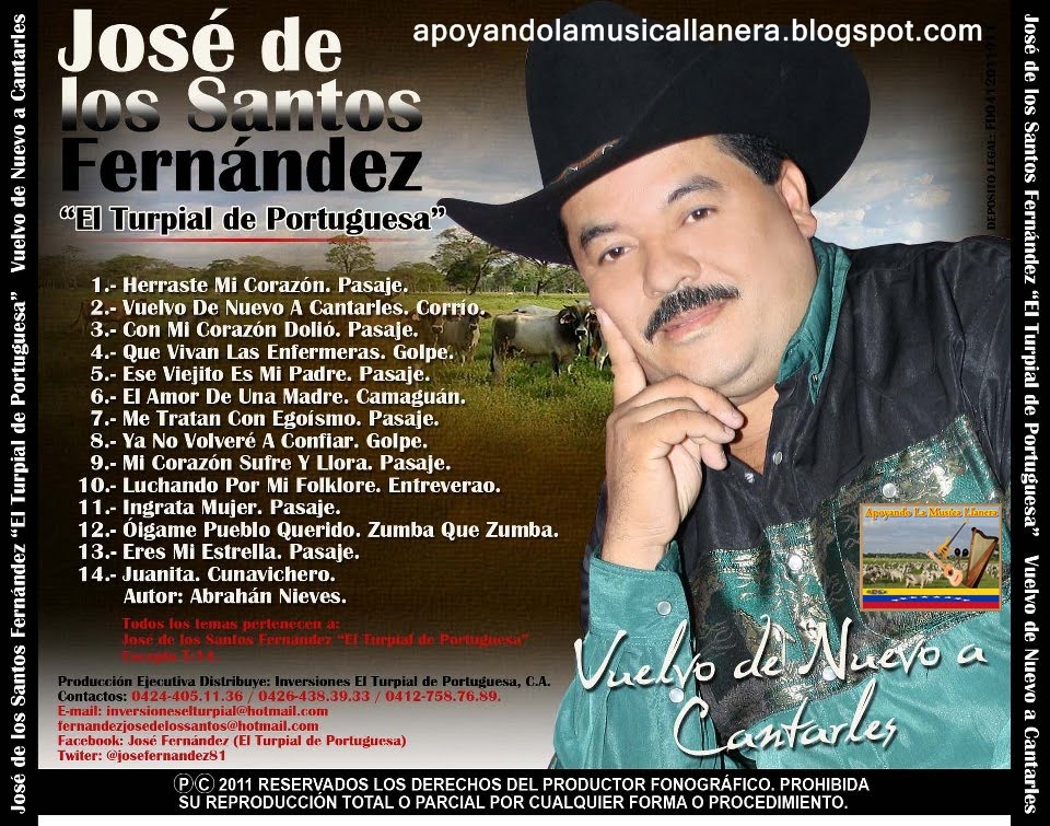 Apoyando La    Musica Llanera: Jose Fernandez - Vuelvo De Nuevo A ...