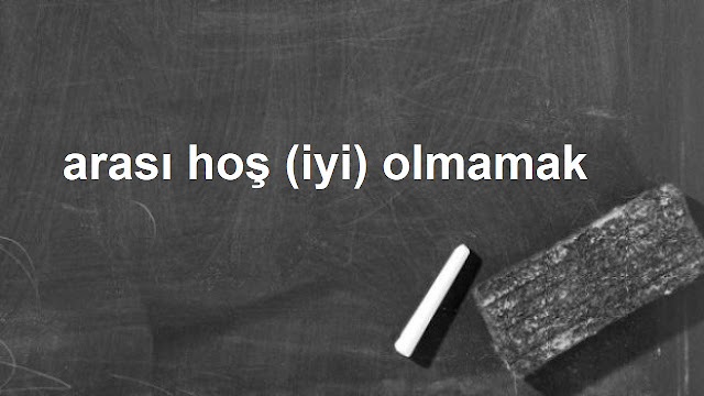 arası hoş (iyi) olmamak