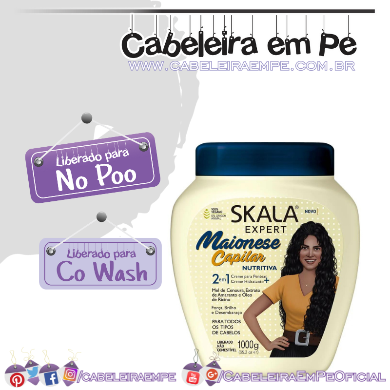 Creme de Tratamento Maionese Capilar Nutritiva - Skala (No Poo e co wash)