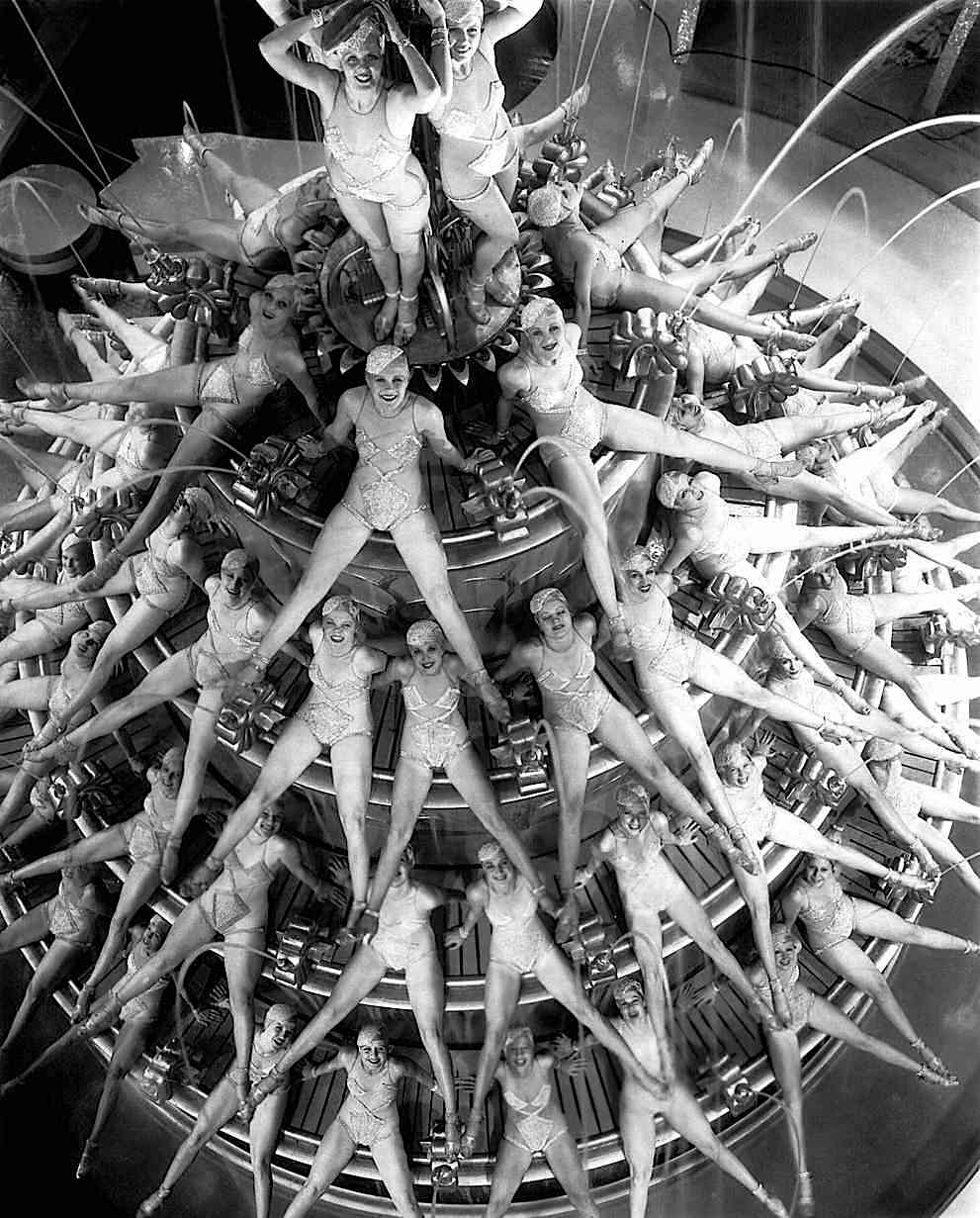 a choreographed Busby Berkeley showgirl fountain for the film 'Footlight Parade' 1933