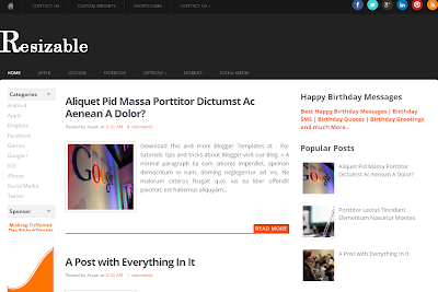 Resizable - Plantilla Responsive Blogger