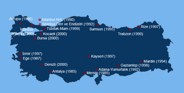 turkey free trade zone map