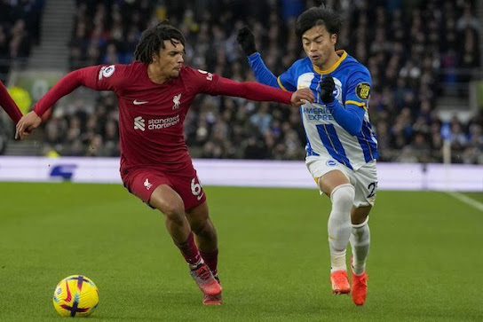 Hasil skor brighton vs liverpool skor 3-0