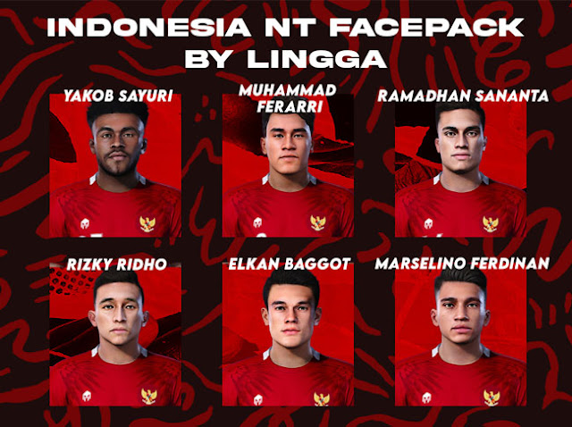 Indonesia National Team Facepack For eFootball PES 2021