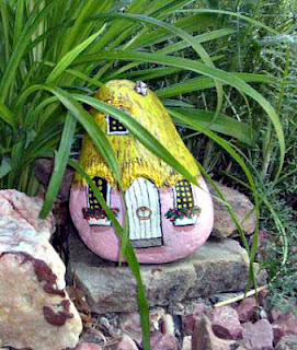 home, rock painting, house, building, garden, gnome, painted rocks