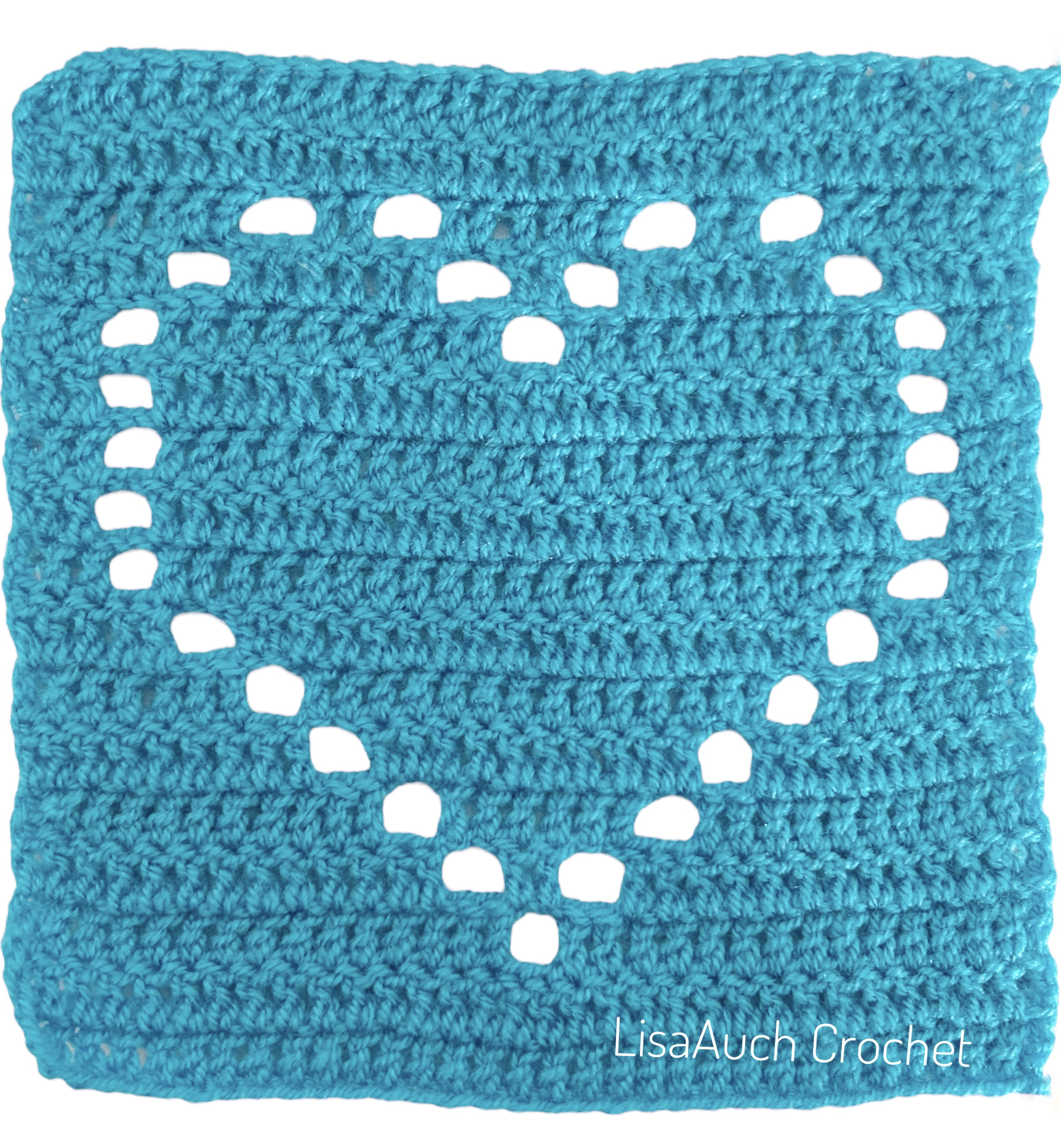 EASY filet Crochet heart Square Pattern (Part 1 The Filet Heart Sqaure  written Pattern)