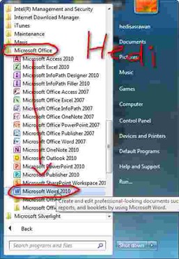 cara membuat dokumen baru office word 2010