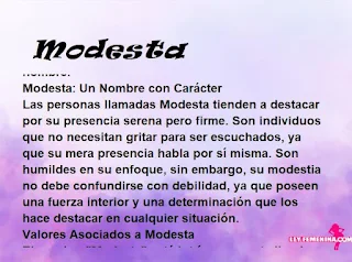 ▷ Significado del nombre Modesta