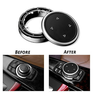 Generic Car Black Big Multi Media Knob Cover Trim Button For BMWs