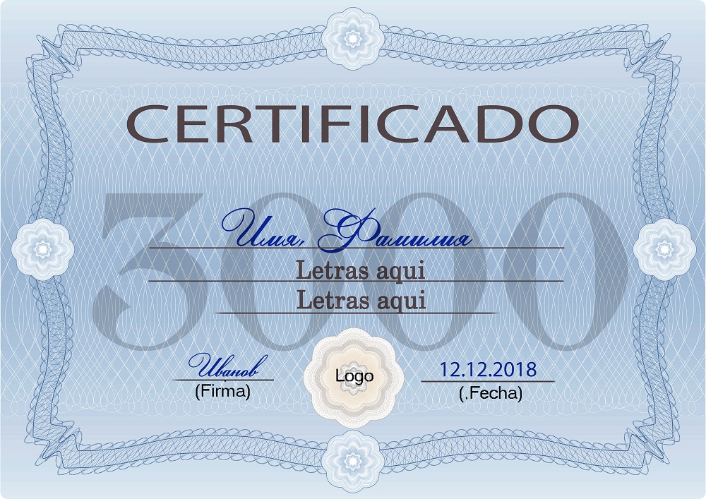 Plantilla psd para crear Certificado No11