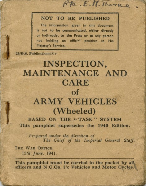 Inspection, Maintenance and Care of Army Vehicles Pamphlet 13 June 1941 worldwartwo.filminspector.com