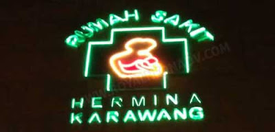 Perbaikan lampu logo reklame RS.HERMINA KARAWANG.