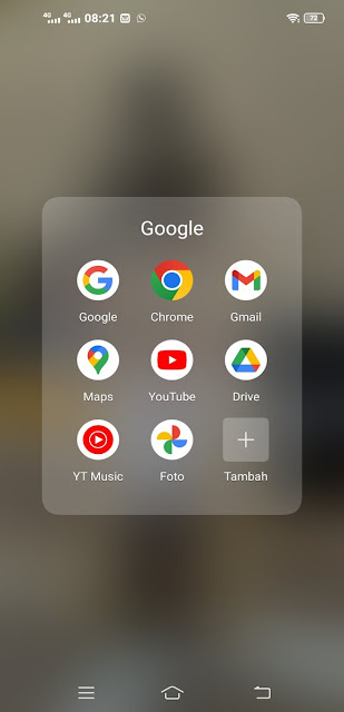 Folder google lens di ponsel android