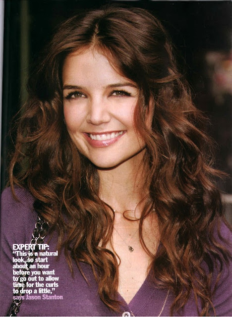 Katie Holmes Long Voluminous Curly Hairstyle