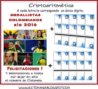 Alfamética, Criptoaritmética, Criptosumas, Juegos Olímpicos, Matemáticas y Deportes