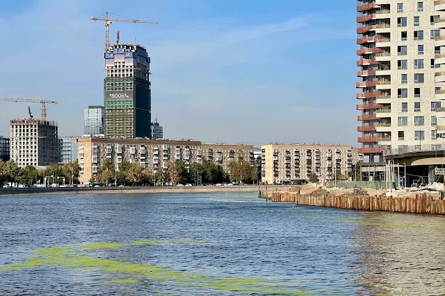 Москва-река, Дербеневская набережная, Симоновская набережная, строящийся жилой комплекс Era, строящийся жилой комплекс Foriver