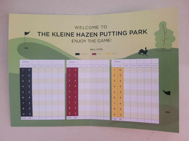 A scorecard from the Kleine Hazen Putting Park at Hazendal in South Africa. Photo by PJ Goedhals, 2023