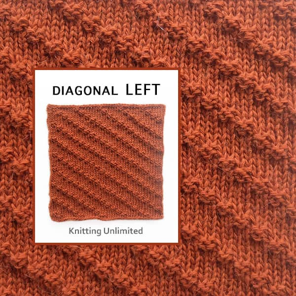 Diagonal Left Knit Purl Block 75