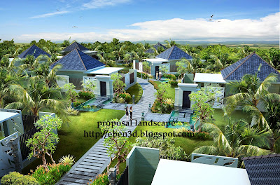 bungalow bali 3d