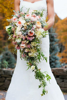 Cascading Wedding Bouquets