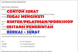 Contoh Surat Tugas Mengikuti Bimtek/Pelatihan/Workshop Instansi Pemerintah